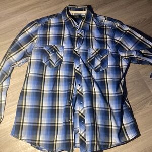 International Concepts Pearl Snap Long Sleeve, 100% cotton - Size XL